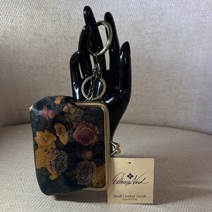 Patricia Nash Multicolor Floral Leather Coin Purse Keychain